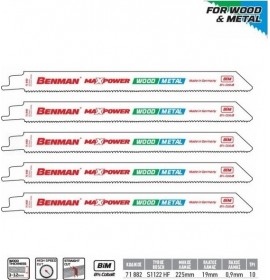 BENMAN Σπαθόλαμα Ξυλου Μετάλλου  225mm S1122HF MaxPower 5 τεμ