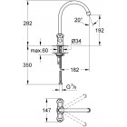 GROHE COSTA L ΜΠΑΤΑΡΙΑ ΚΟΥΖΙΝΑΣ ΝΙΠΤΗΡΟΣ ΜΕ ΠΟΜΟΛΑ