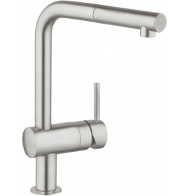 GROHE MINTA  ΜΠΑΤΑΡΙΑ ΚΟΥΖΙΝΑΣ ΜΕ ΑΠΟΣΠΩΜΕΝΟ ΝΤΟΥΖ SUPERSTEEL