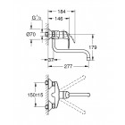 GROHE EUROSMART ΜΠΑΤΑΡΙΑ ΚΟΥΖΙΝΑΣ ΝΕΡΟΧΥΤΗ ΤΟΙΧΟΥ 32224002