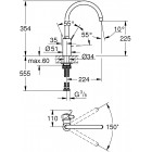 GROHE EUROSMART COSMOPOLITAN ΜΠΑΤΑΡΙΑ ΚΟΥΖΙΝΑΣ ΧΡΩΜΕ