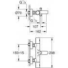 GROHE GET GROHTHERM 1000 ΜΠΑΤΑΡΙΑ ΜΠΑΝΙΟΥ ΘΕΡΜΟΣΤΑΤΙΚΗ