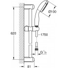 GROHE TEMPESTA 100 ΣΤΗΛΗ ΝΤΟΥΖ ΜΕ ΤΗΛΕΦΩΝΟ ΚΑΙ ΣΠΙΡΑΛ ΒΕΡΓΑ 60CM