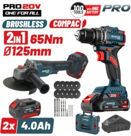  BORMANN PRO ΣΕΤ COMPACT BRUSHLESS ΚΡΟΥΣΤΙΚΟ ΔΡΑΠΑΝ/ΒΙΔΟ 65ΝM & ΓΩΝΙΑΚΟΣ ΤΡΟΧΟΣ,ΒMC BBP5433X44T2CA