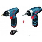 BOSCH GSR 10.8 V-LI +GDR 10.8V LI ΣΕΤ ΜΕ 2 ΜΠΑΤΑΡΙΕΣ 1.3AH + ΤΣΑΝΤΑ ΜΕΤΑΦΟΡΑΣ