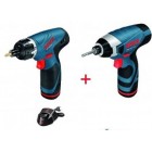 BOSCH GSR 10.8 V-LI +GDR 10.8V LI ΣΕΤ ΜΕ 2 ΜΠΑΤΑΡΙΕΣ 1.3AH + ΤΣΑΝΤΑ ΜΕΤΑΦΟΡΑΣ