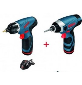 BOSCH GSR 10.8 V-LI +GDR 10.8V LI ΣΕΤ ΜΕ 2 ΜΠΑΤΑΡΙΕΣ 1.3AH + ΤΣΑΝΤΑ ΜΕΤΑΦΟΡΑΣ