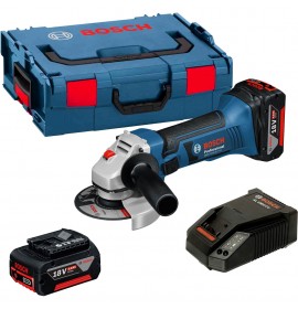 BOSCH GWS 18-125 V-LI ΓΩΝΙΑΚΟΣ ΤΡΟΧΟΣ 18V (2X4,0 AH) + L-BOXX PROFESSIONAL