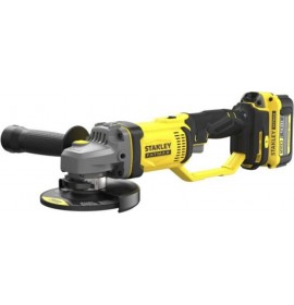 STANLEY ΓΩΝΙΑΚΟΣ ΤΡΟΧΟΣ ΜΠΑΤΑΡΙΑΣ 125mm 20V ΜΕ 2 ΜΠΑΤΑΡΙΕΣ 4,0Ah ΣΕ ΒΑΛΙΤΣΑ ΜΕΤΑΦΟΡΑΣ